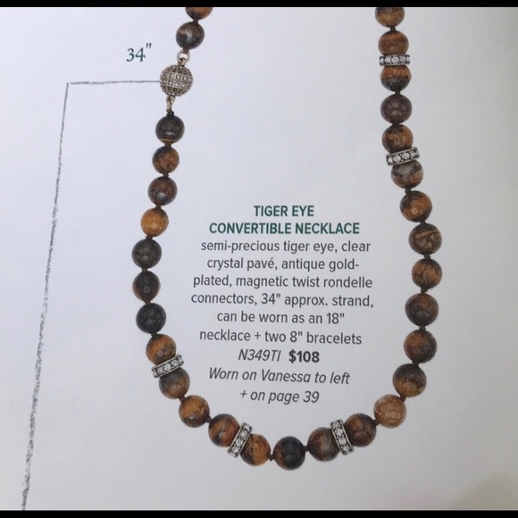 New Chloe + Isabel Tiger Eye Convertible Necklace - Picture 5 of 12